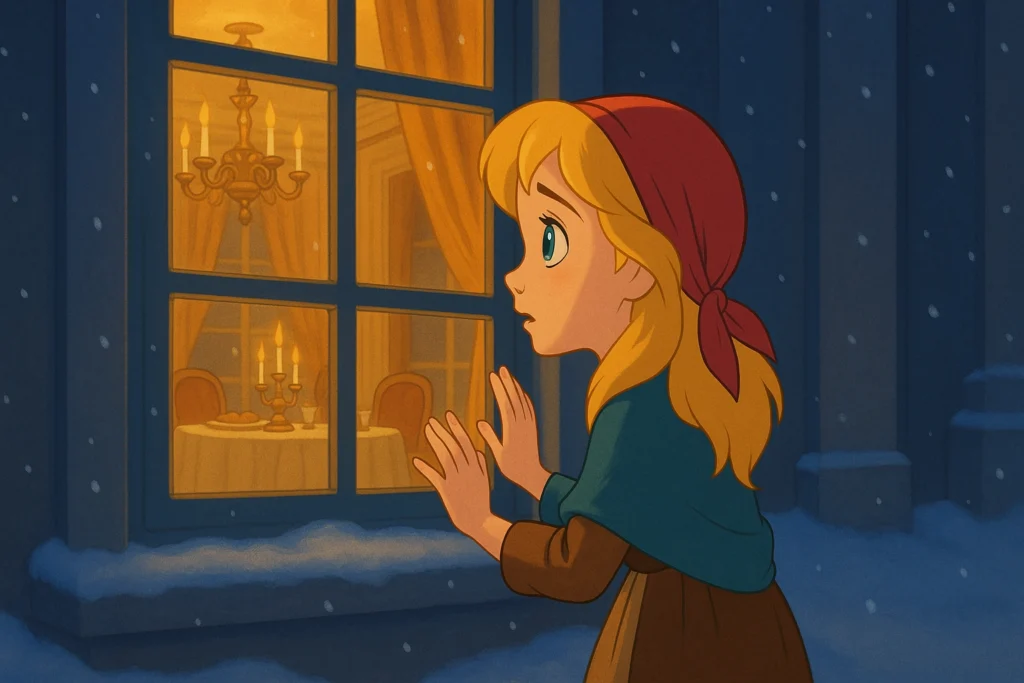 kibritci kiz pencereden bakiyor