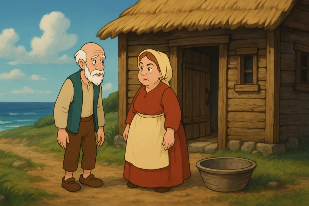 yaşlı çift eski kulübesinde