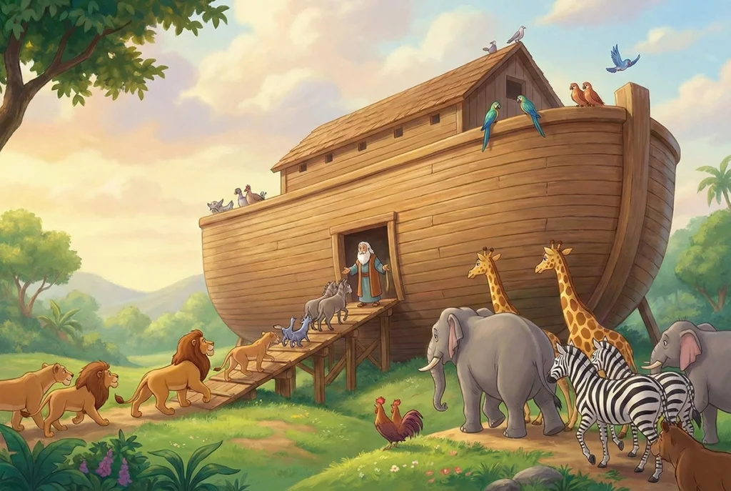 hayvanlar nuhun gemisine biniyor