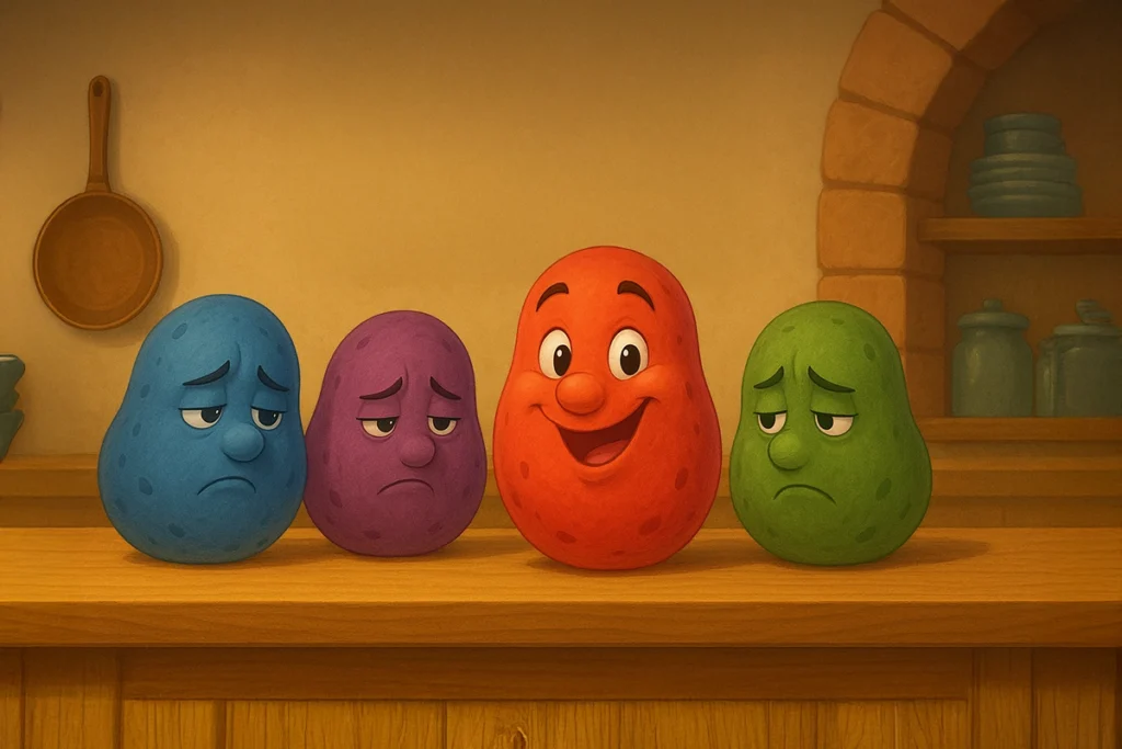 kirmizi patates mutlu